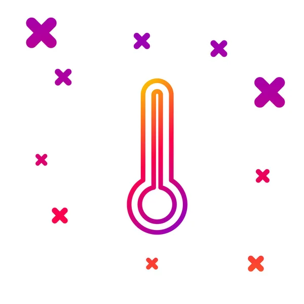 Kleurlijn Medische Thermometer Voor Medisch Onderzoek Pictogram Geïsoleerd Witte Achtergrond — Stockvector