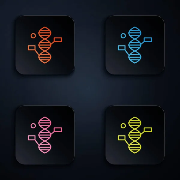 Dna 아이콘은 배경에서 분리됩니다 아이콘을 사각형 버튼에 넣는다 사기적 — 스톡 벡터