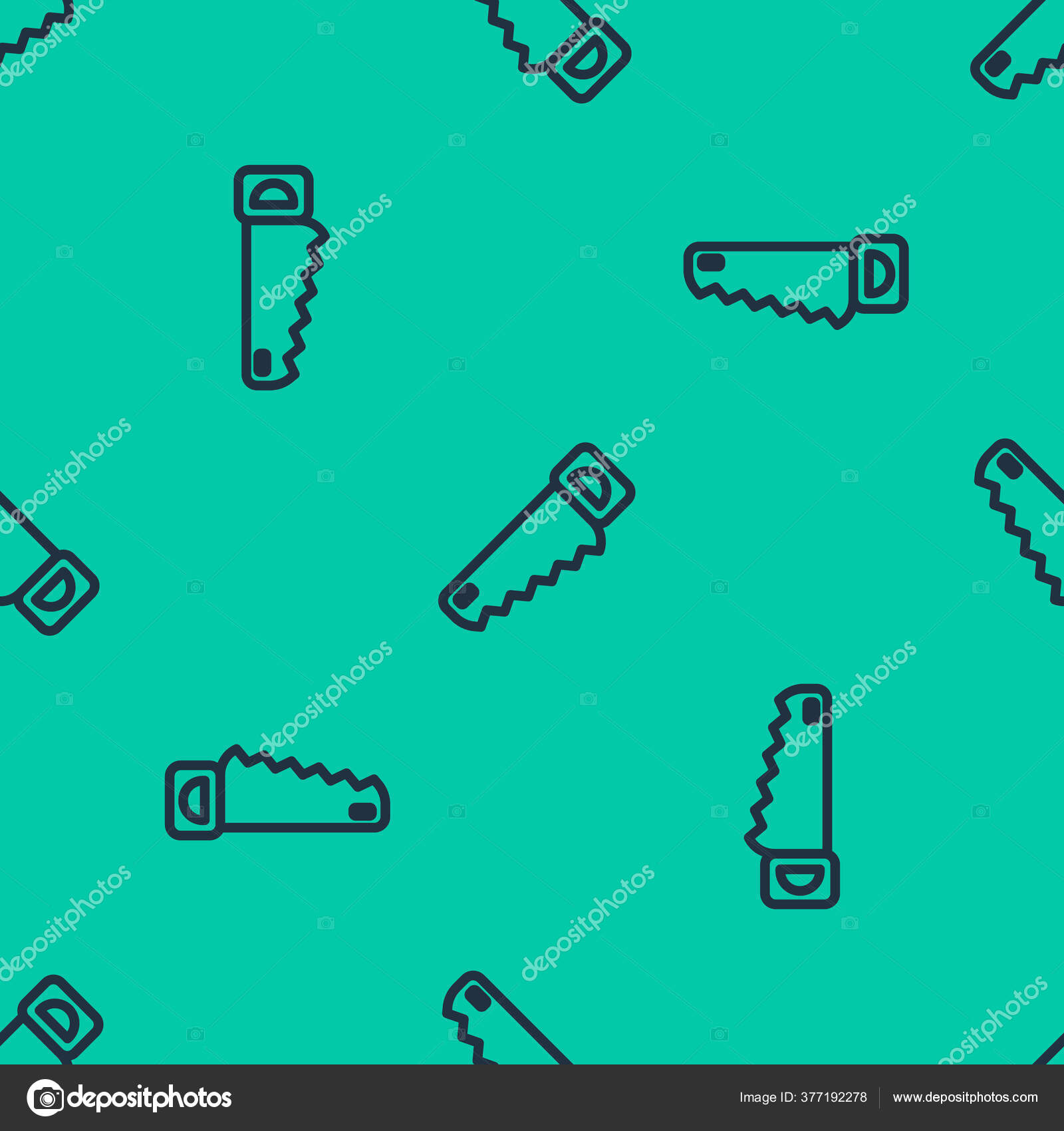 青い線緑の背景にアイコンを隔離シームレスなパターンを見た ベクターイラスト ストックベクター C Vectoroksana