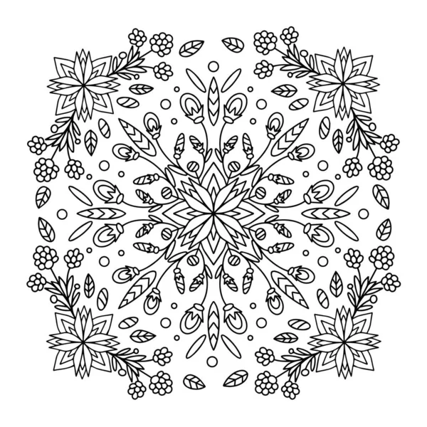 Mandala Vector Image Plants White Background Suitable Design Postcards Prints — Stock Vector