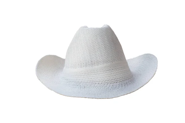 Chapeaux tissés cow-boy blanc sur un fond blanc — Photo