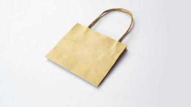 Recycled blank kraft paper shopping bag for purchases with handl