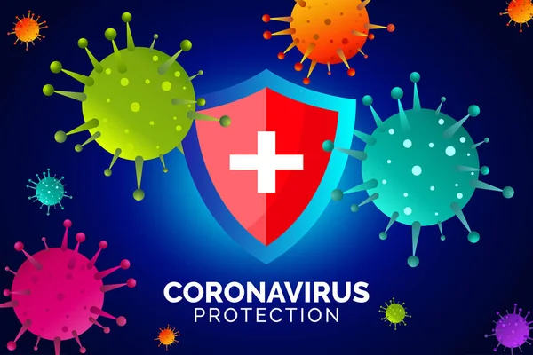 コロナウイルス保護の背景テンプレート — ストックベクタ
