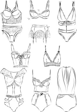 Kadın iç çamaşırı illüstrasyonu