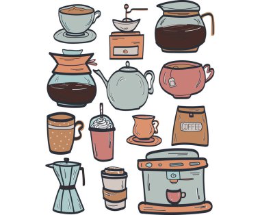 Samimi kahve dükkanının elementlerini ayarlayın,