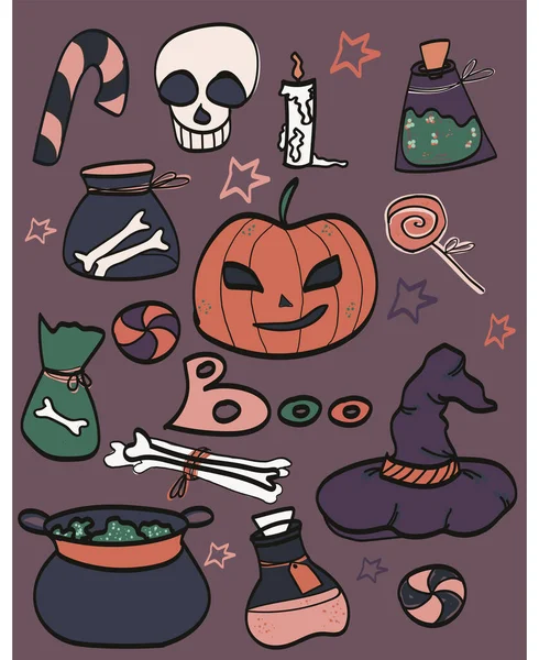 Vector set of Halloween design elements . — Stock Vector