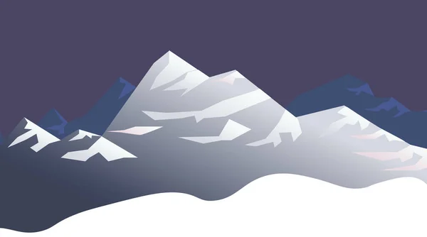 Χιονισμένα βουνά τοπίο εικονογράφηση. — Διανυσματικό Αρχείο