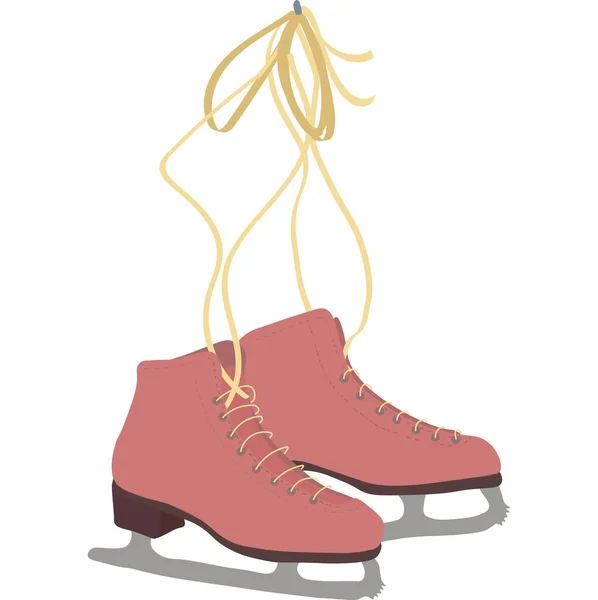 Woman Ice skates vector isolated — Stock Vector