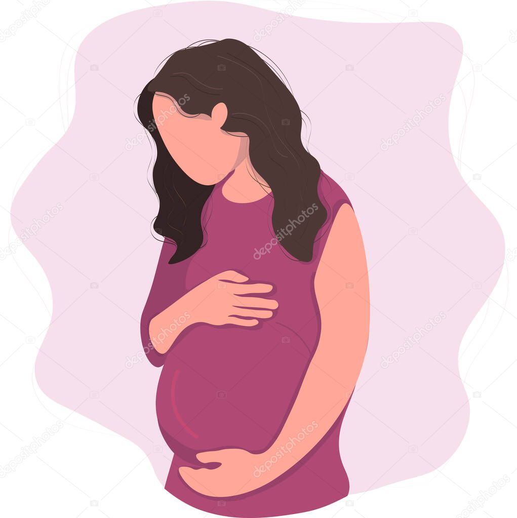 Pregnant woman modern flat design illustration