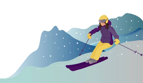 Landungsseite für Skifahrerinnen — Stockvektor
