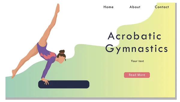 Women Acrobatic Gymnastics Sport Life landing — 스톡 벡터