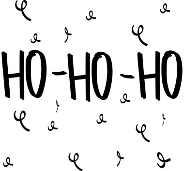 Yeni yıl ve Noel 'in şirin harfleri. Hohoho Hand vektör çizimi. Kış elementleri