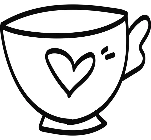 Tazza di tè Elementi disegnati a mano singola biglietti di auguri, manifesti, adesivi e design stagionale. Illustrazione vettoriale Doodle . — Vettoriale Stock