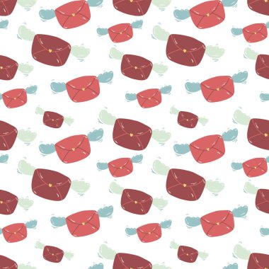 Valentine day elements. Seamless pattern with cute hand draw, doodle valentine elements, walpaper, wraping paper, textile, print,