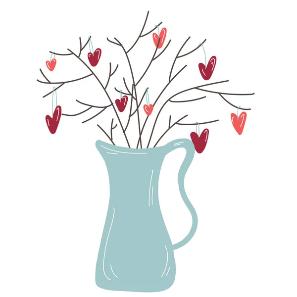 Arredamento con cuore decorazione singolo elemento disegnato a mano stile doodle. illustrazione.Disegno di San Valentino per inviti, matrimoni o biglietti di auguri . — Foto Stock