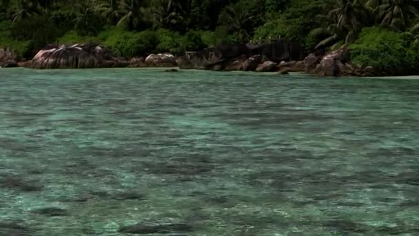 Panoramic view of tropical island, Therese Island, Mahe, Seychelles. — 비디오