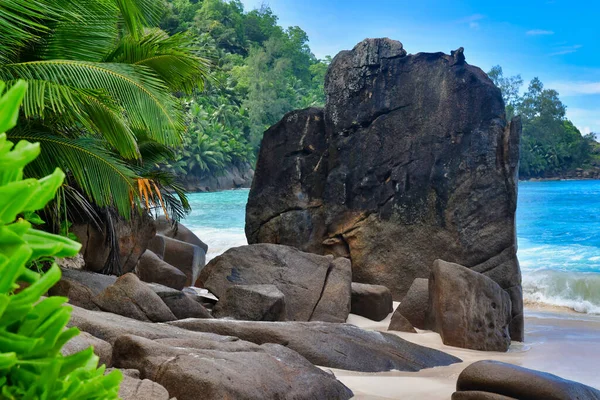 Гранітні Скелі Anse Intendance Mahe Island Seychelles — стокове фото