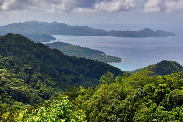 Spectaculair Uitzicht Centraal Mahe Westkust Vanaf Mission Lodge Morne Seychellois — Stockfoto