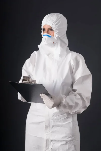 Медична Жінка Захисним Одягом Маскою Рукавичками Пандемії Вірус Коронавірус Або — стокове фото