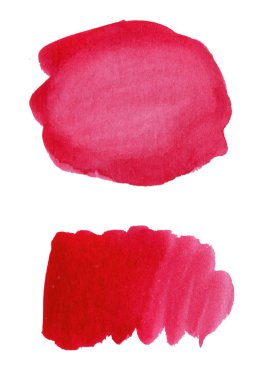 Beyaz arkaplanda izole edilmiş soyut suluboya lekeleri