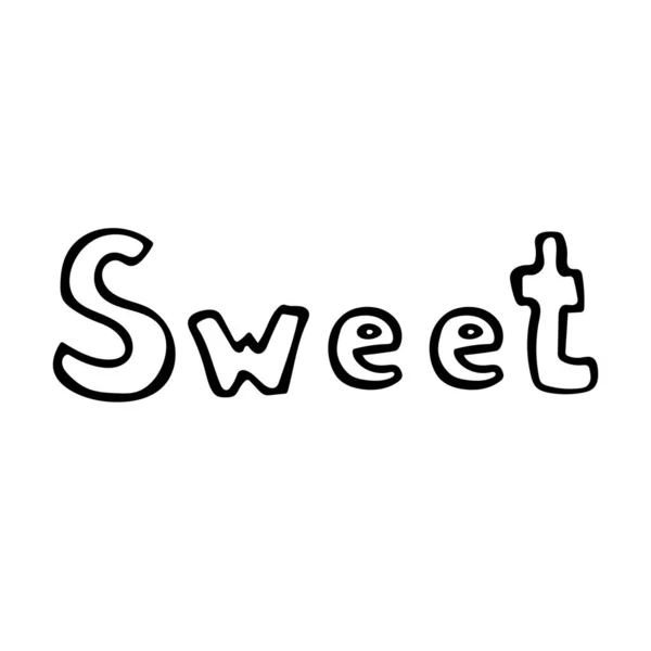Vector hand drawn outline sweet text — Stock Vector