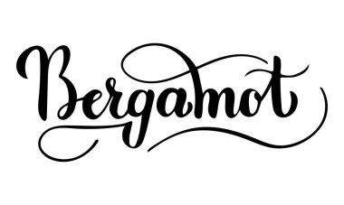 Beyaz arkaplanda izole edilmiş bergamot yazısı