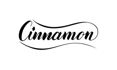 Beyaz arkaplanda izole edilmiş tarçın el yazısı