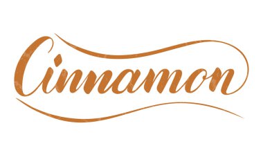 Beyaz arkaplanda izole edilmiş tarçın el yazısı