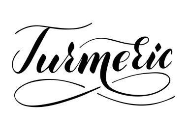 Beyaz arkaplanda izole edilmiş taşıyıcı elle yazılmış zerdeçal metin