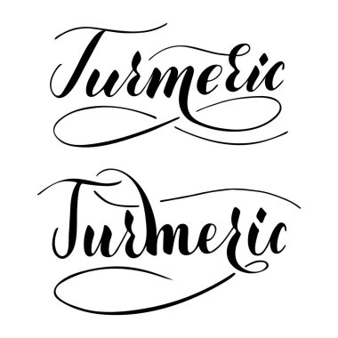 Beyaz arkaplanda izole edilmiş taşıyıcı elle yazılmış zerdeçal metin