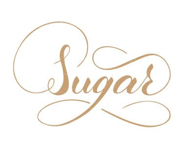 Beyaz arkaplanda izole edilmiş vektör elle yazılmış şeker metni