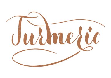 Beyaz arkaplanda izole edilmiş taşıyıcı elle yazılmış zerdeçal metin