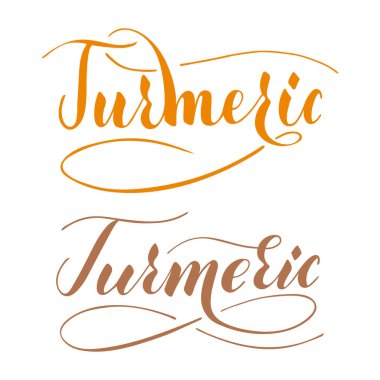 Beyaz arkaplanda izole edilmiş taşıyıcı elle yazılmış zerdeçal metin