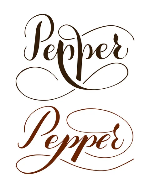 Vector hand written pepper text isolated on white background — 스톡 벡터
