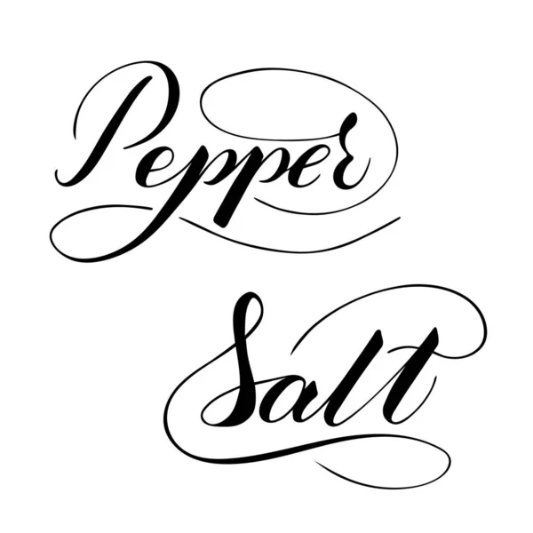 Texte vectoriel écrit à la main sel et poivre isolé sur fond blanc — Image vectorielle