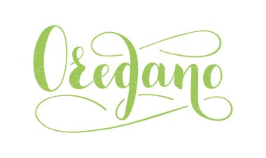 Beyaz arkaplanda izole edilmiş kekik elle yazılmış bir metin