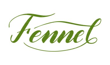 Beyaz arkaplanda izole edilmiş rezene el yazısı