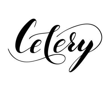 Beyaz arkaplanda izole edilmiş kereviz el yazısı