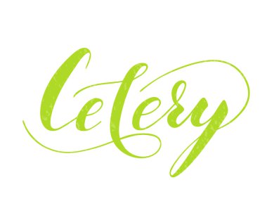 Beyaz arkaplanda izole edilmiş kereviz el yazısı