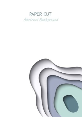 Kağıt kesme biçimi biçiminde soyut dikey vektör arkaplanı ve metin için alanı kopyala