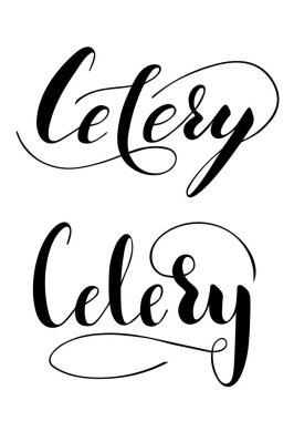 Beyaz arkaplanda izole edilmiş kereviz el yazısı