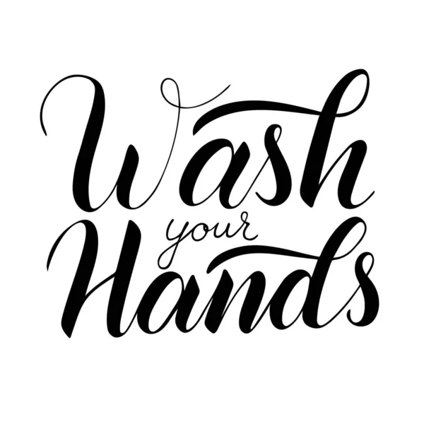 Beyaz arkaplanda izole edilmiş ellerinizi yıkayın. Hijyenle ilgili bir poster. Tuvalet ya da banyo izi, tuvalet tırnağı. Virüs ve bakterilere karşı güvenlik önlemi. El çizimi illüstrasyon