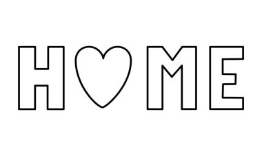 Beyaz arka planda izole edilmiş güzel ev yazıları. Senaryo fırça harfleri. İç poster için samimi bir el yazısı