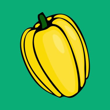 Vektör el çizimi, sarı dolma biber.