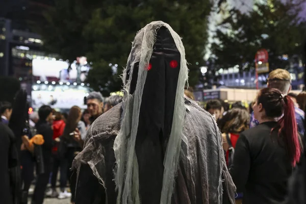 Costumed Partygoers Gather Halloween Celebrations Shibuya October 2018 Tokyo Japan — Stock Photo, Image