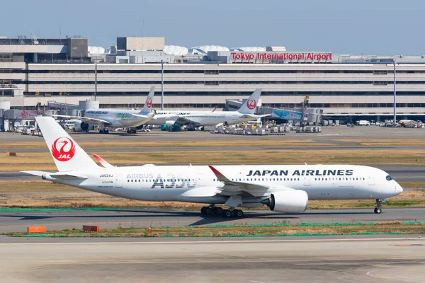Mars 2020 Tokyo Japon Avion Japan Airlines Jal Est Aperçu — Photo
