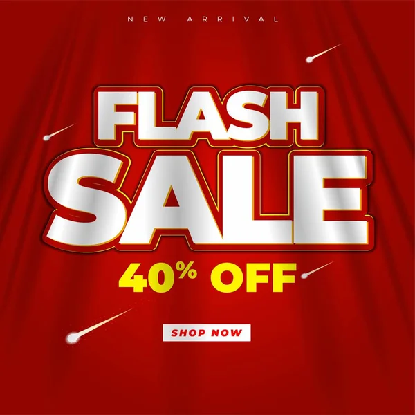 Flash Sale Design Banner oder Poster-Header, um die Werbemedien Elemente roten Hintergrund Thema Vorhang Stoff ergänzen — Stockvektor