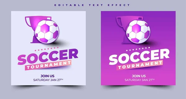 Voetbal toernooi evenement, ontwerp conceptuele moderne lay-out, eenvoudig en schoon met een subtiele kleurencombinatie. kan gebruiken voor banner, flyer, poster en nog veel meer. — Stockvector