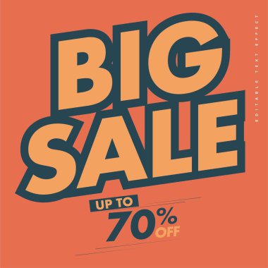 büyük satış metni efekti düzenlenebilir, kolay gelenek, modern stil başlığı veya başlık tanıtım ürünü veya hizmetleri, özel teklif indirimi indirimi, basit ve temiz arkaplan