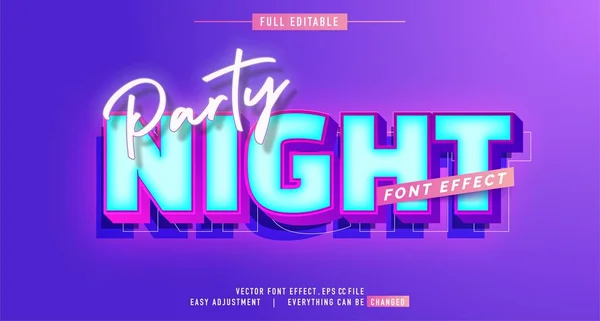 Premium tekst effect bewerkbare vector template, neon nacht stijl, moderne look, met het effect van schijnend licht, alles kan worden veranderd en aangepast aan de behoeften van het evenement en meer — Stockvector